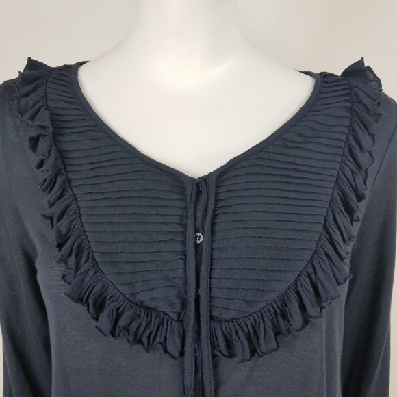 JOIE SOFT Pleated 3/4 Sleeve Grey Blouse Size S - Picture 2 of 8